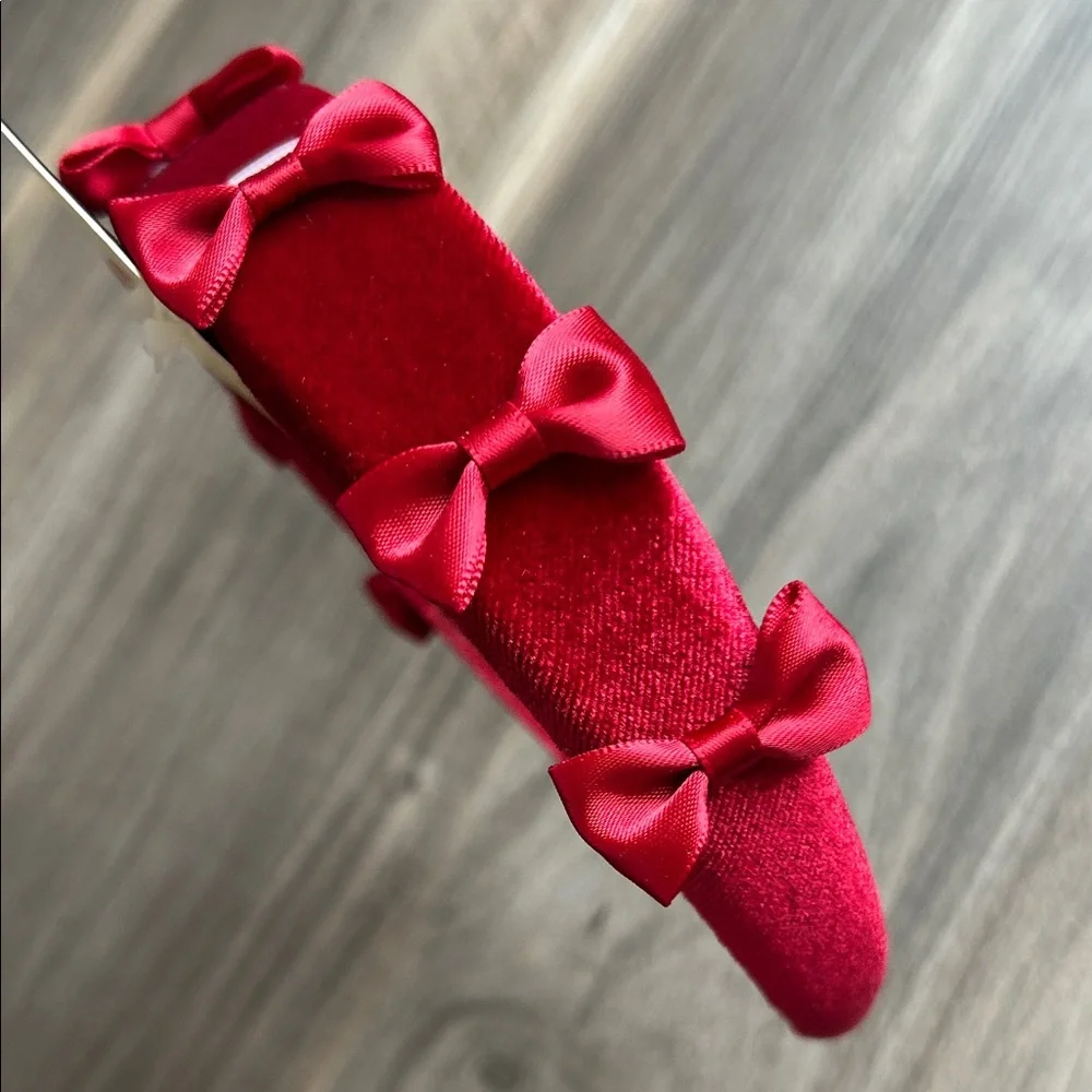 NWT Art Class Red Velvet Bow Headband